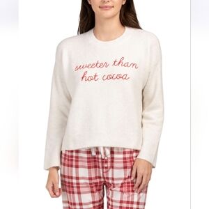 PJ Salvage Sweeter Than Hot Cocoa Fuzzy Knit Lounge Top | Holiday Cozy Pullover